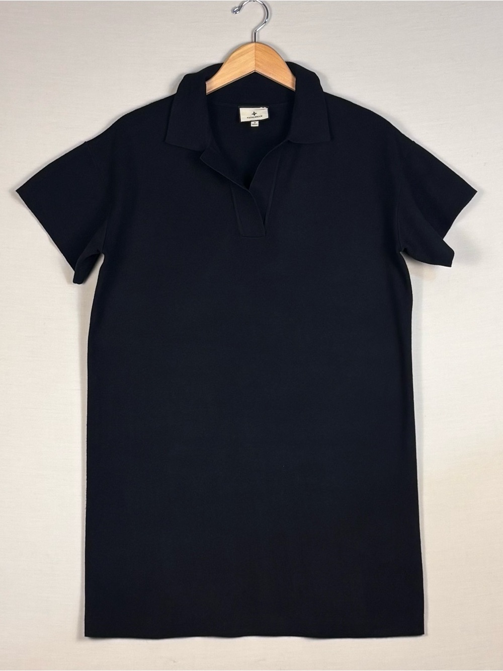 Tuckernuck Black Knit Polo Sweater Dress Size Small Minimalist Luxury
